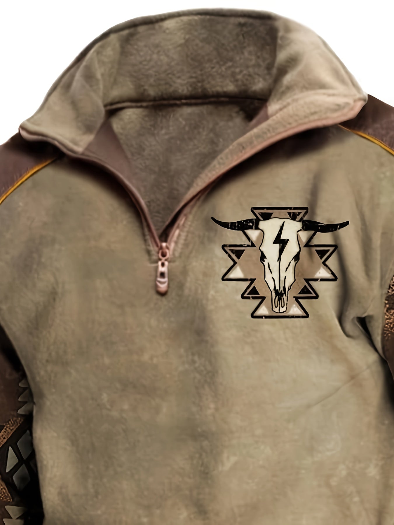 Azte Men's Retro Hoodie Sweatshirt - Autumn and Winter New Design, 3D Printed, High-Neck, 1/4 Zipper, Long-Sleeved, Polo Shirt Style, Open Chest, Stand Collar, Casual Wear for Men