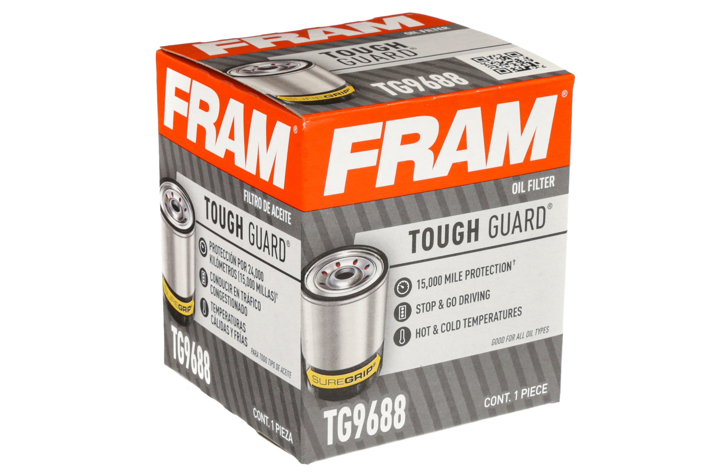 (3 Pack) Tough Guard 15,000 Mile Oil Filter, TG9688 Fits Select: 2012-2023 HYUNDAI ELANTRA, 1990-2019 HYUNDAI SONATA