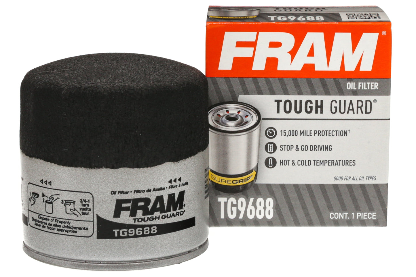 (3 Pack) Tough Guard 15,000 Mile Oil Filter, TG9688 Fits Select: 2012-2023 HYUNDAI ELANTRA, 1990-2019 HYUNDAI SONATA