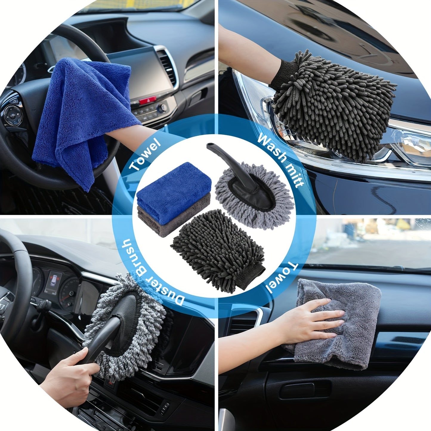 41pcs High Power Car Cleaning Kit: Complete Car Care Tools with Handheld Vacuum, Collapsible Bucket, Windshield Tool, Gel, Snow Shovel, Tire Brush, and More