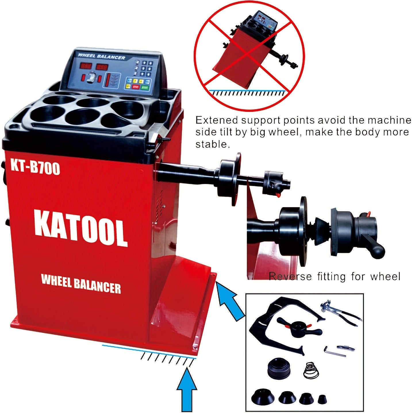 Tire Changer Bead Blaster Wheel Balancer Machine Combo KT-T830+KT-B700 Tire Changer Machine Tire Machine Wheel Changers Tire Repair Machine Tire Tools