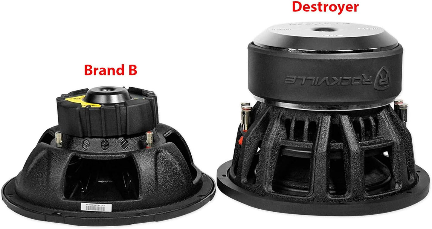 Destroyer 12D1 12" Competition Car Audio Subwoofer W/Usa Voice Coils!, Black