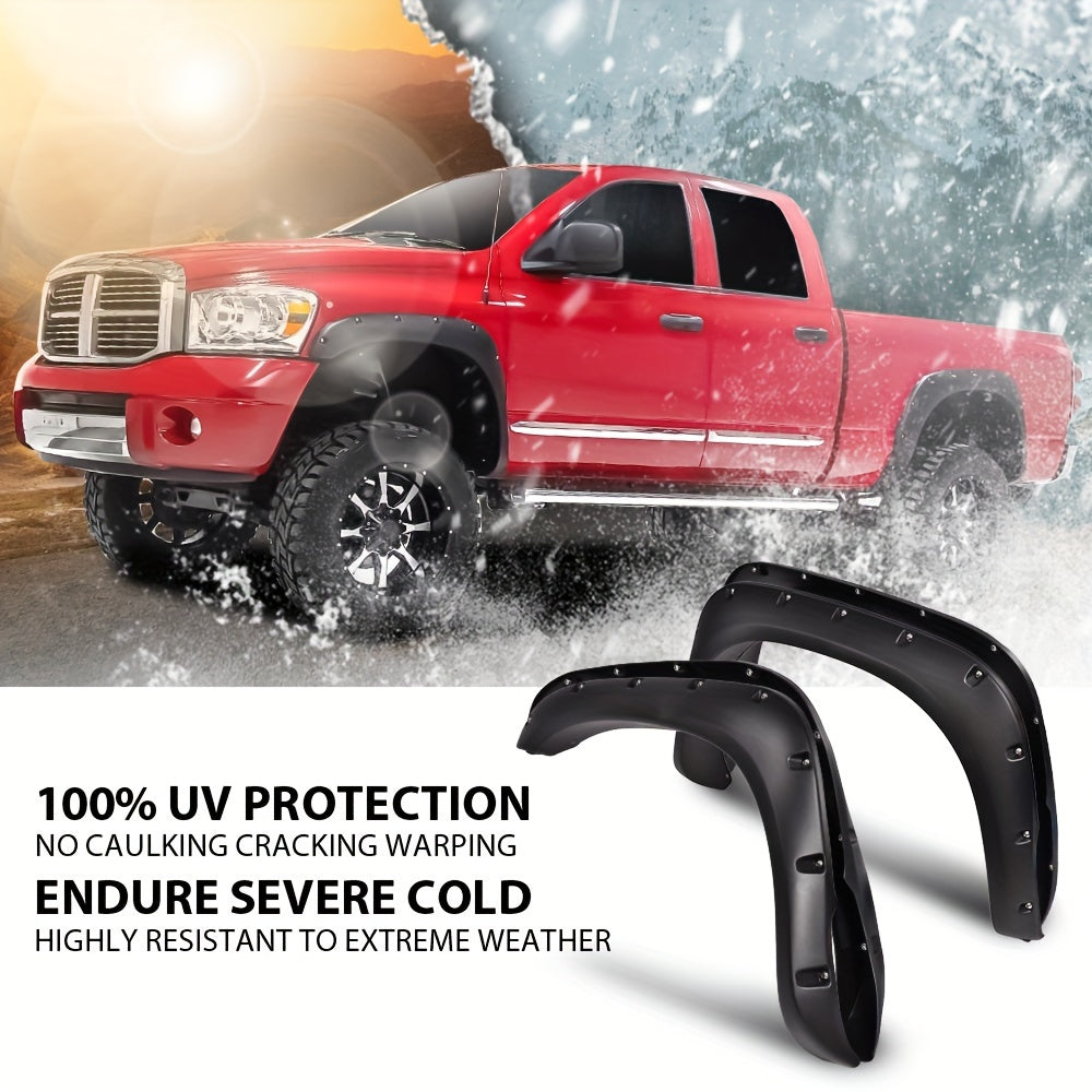 Fender Flares for Dodge Ram 2002-2008 1500 and 2003-2009 Ram 2500 3500 - Textured Black, Durable, Not Compatible with 2006-2009 8ft Long Bed Models and Dually Models