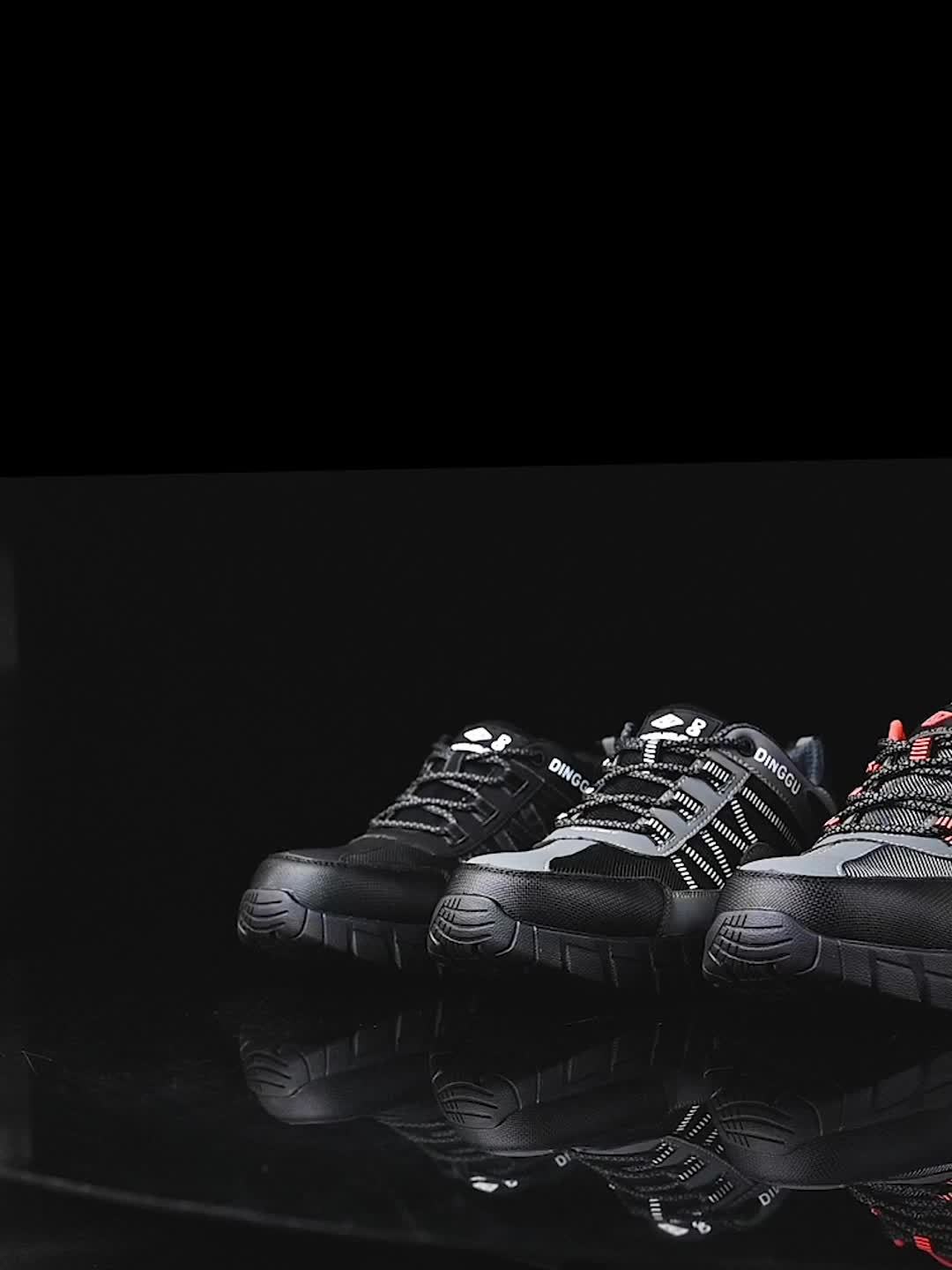 Men's Puncture-proof And Anti-slip Steel Toe Outdoor Rubber Soles Breathable Industrial Building Protective Shoes Deodorizing Soft-soled Labor Lightweight Flying Woven Men's Wear-resistant Lace Men's Anti-slip Kevlar Soft-sol