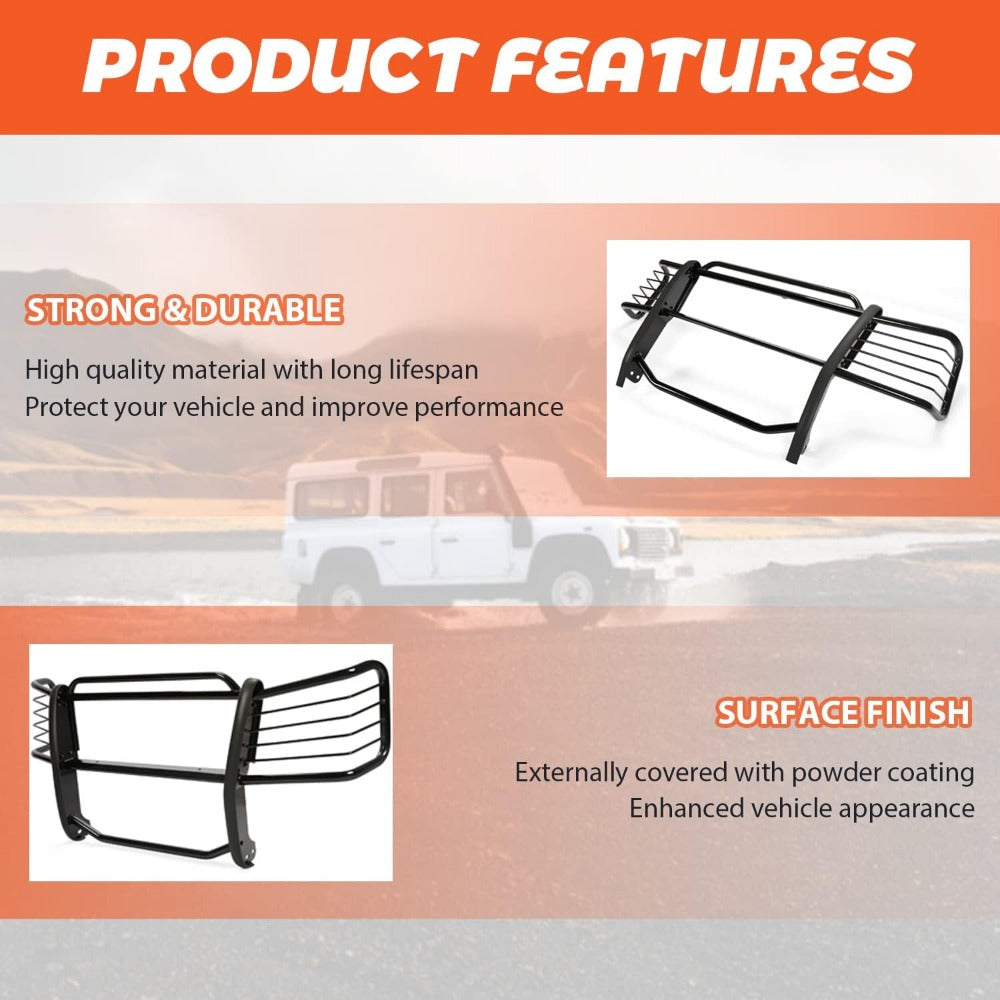 Brush Grille Guard Compatible with 2002-2006 Chevy Avalanche 1500 (with Body Cladding) Front Bumper Guard Protection Bull Bar Brush Push Bar Black Steel Power Coated