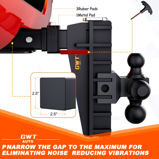 [8 Inch Drop Adjustable Hitch Receiver] Trailer Hitch 2.5 Inch Receiver 8 Inch Drop Adjustable Hitch Receiver Hitch