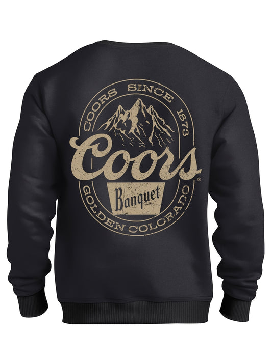 Coors Since 1893 Golden Colorado Vintage Graphic Fall Mens Crewneck Sweatshirt Crew Neck, Loose Casual Men's Crew Neck Sweatshirt, Perfect For Daily Wear In Spring And Autumn Season, Gift Giving