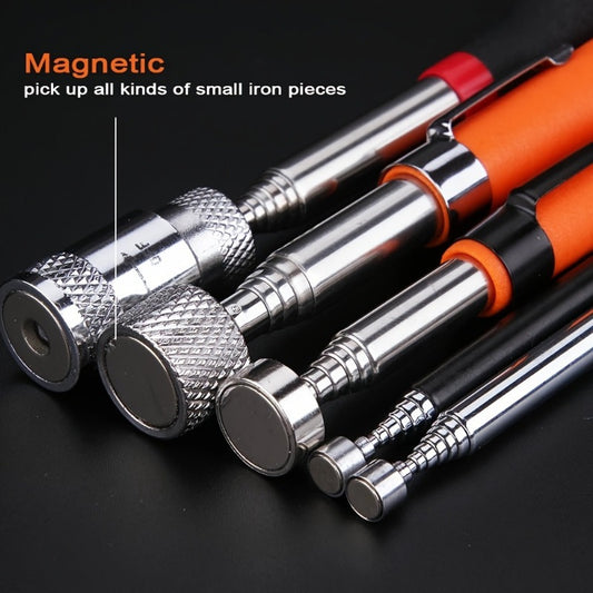 8lb Magnetic Pickup Tool with Ergonomic Orange Grip - Durable, Extendable Stainless Steel Rod for Easy Retrieval