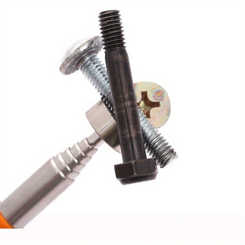 8lb Magnetic Pickup Tool with Ergonomic Orange Grip - Durable, Extendable Stainless Steel Rod for Easy Retrieval