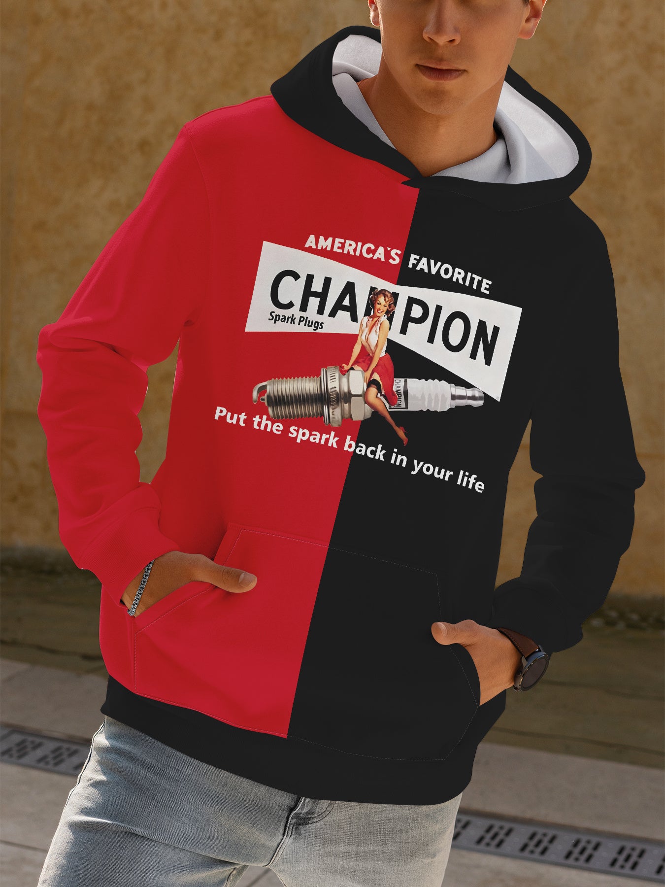 Men's Graphic Hoodie - Long Sleeve Active Sweatshirt with Kangaroo Pocket for Outdoor, Comfortable and Stylish Wear