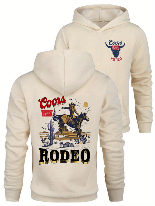 Cozy RODEO Hoodie - Fashion Hoodies for Men, Long Sleeve, Trendy, Casual, Versatile, Autumn Winter Essential, Soft and Warm Sweatshirt for Outdoor Activities