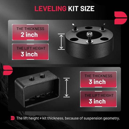 OE 3" Front and 3" Rear Leveling Lift Kits, Compatible with 2004-2022 F150 2WD 4WD, Suspension Leveling Lift Kit for F-150