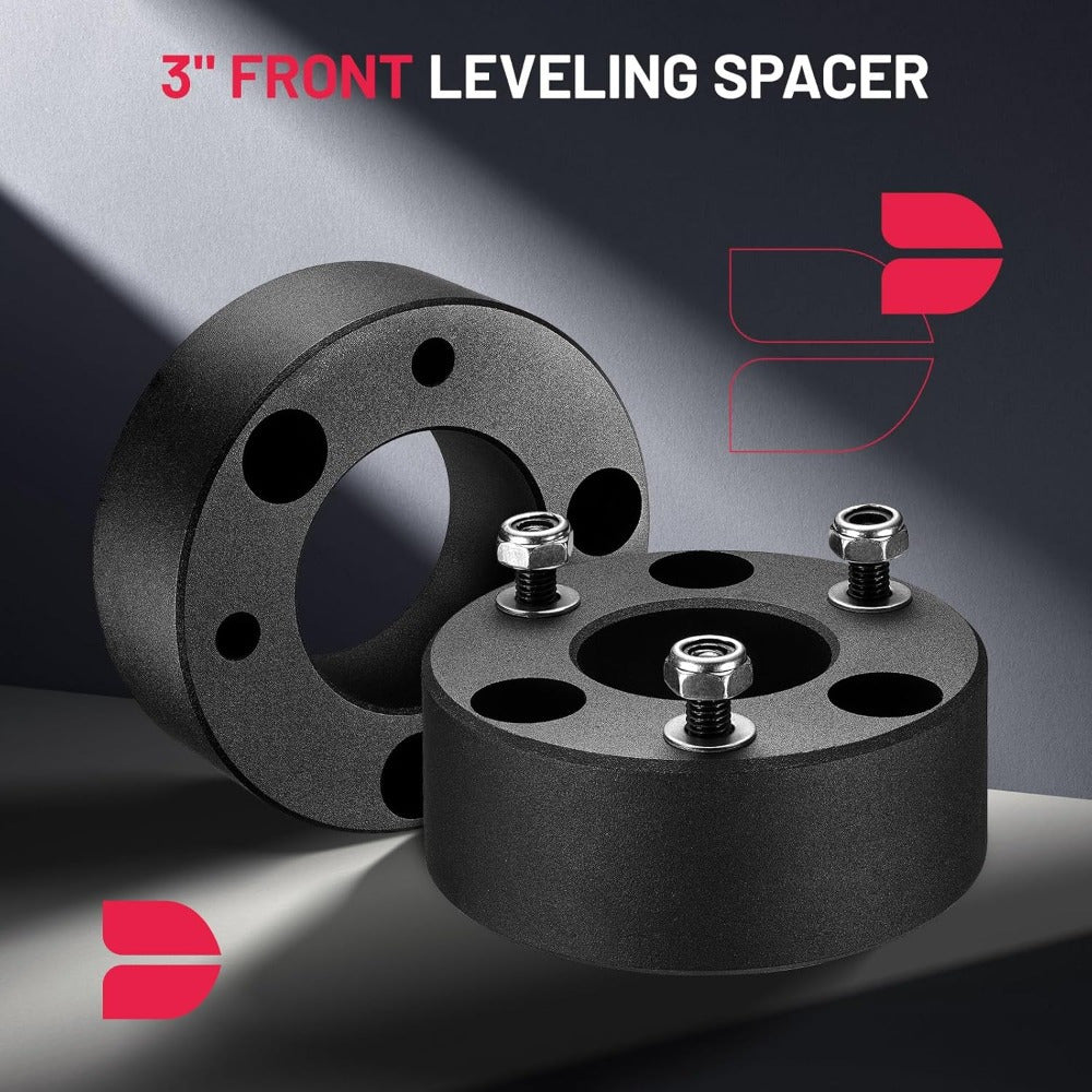 OE 3" Front and 2" Rear Leveling Lift Kits, Compatible with 2009-2023 Ram 1500 2WD/ 4WD, 6061-T6 Aluminum Billet Strut Spacers Leveling Kit for Dodge Ram 1500