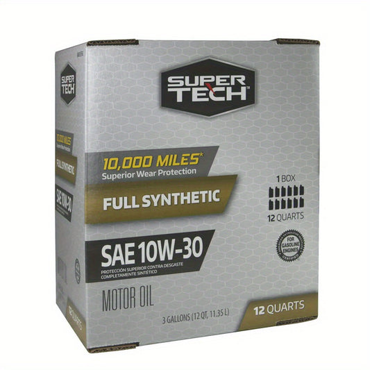 Full Synthetic SAE 10W-30 Motor Oil, 12 Quart Bag (3 gallons)