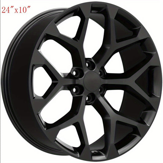 Replica PR177 Snowflake 24x10 6x5. 5" +24mm Gloss Black Wheel Rim 24" Inch