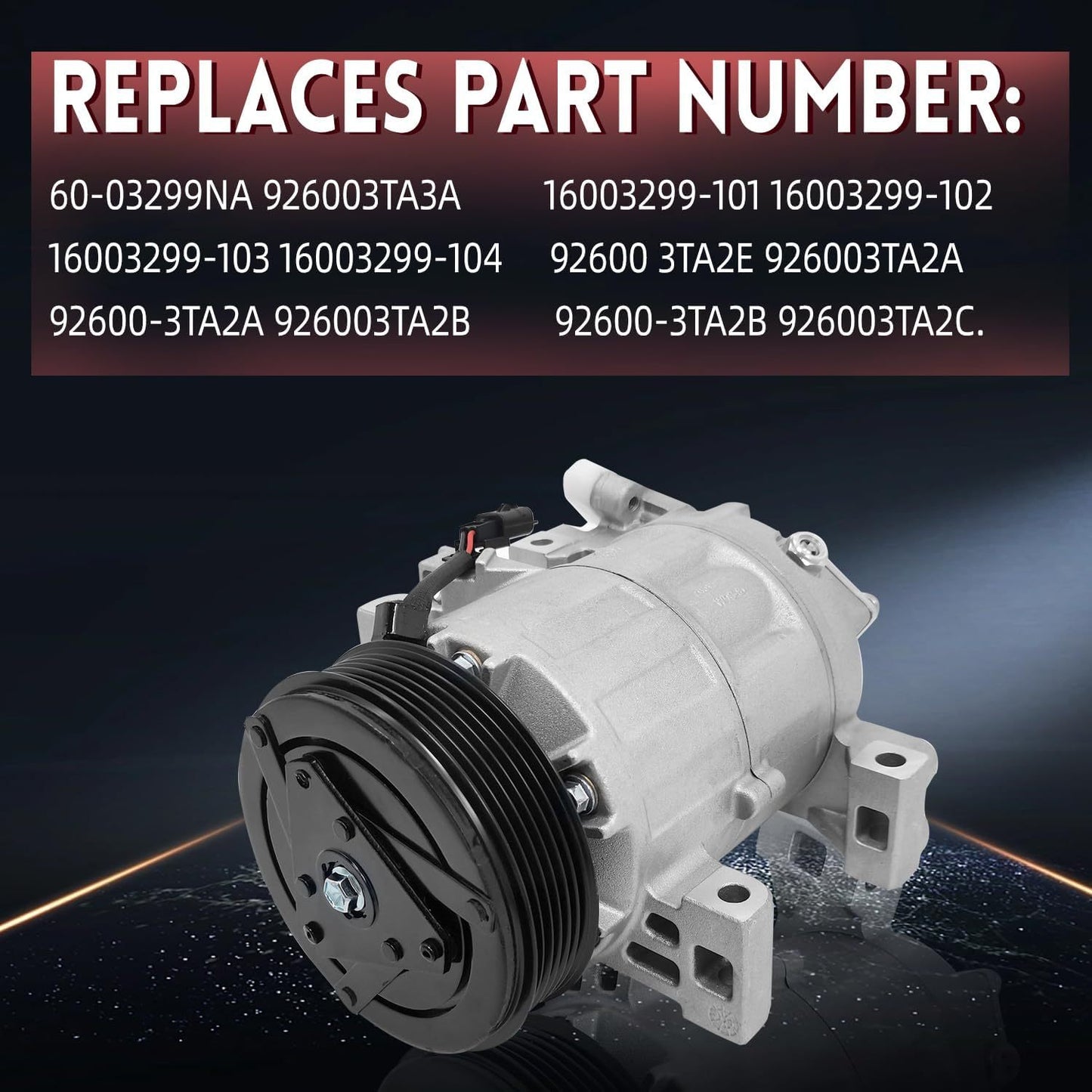 Air Conditioning Compressor for Nissan Altima 2. 1.32gal 2013-2018