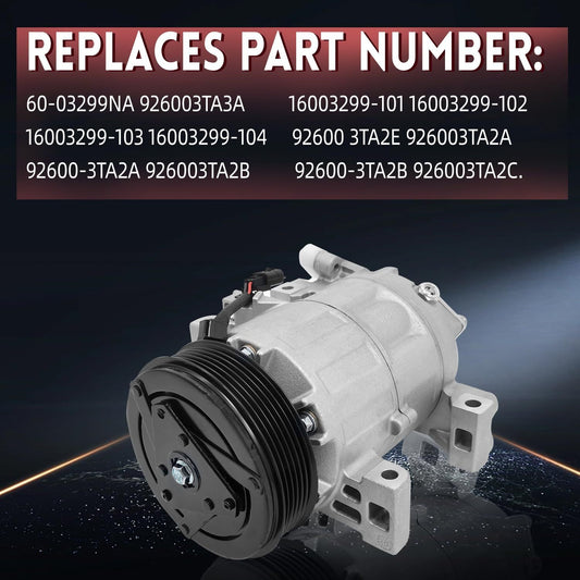 Air Conditioning Compressor for Nissan Altima 2. 1.32gal 2013-2018