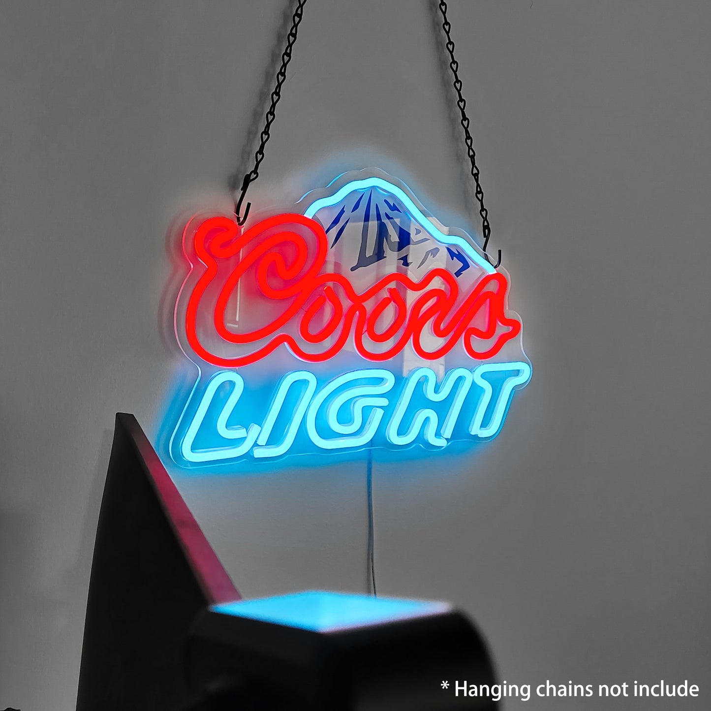 Mountain Chill Beer Neon Sign - LED Backlit Beer Bar Sign with Mountain Pattern Printing - Man Cave Decoration, Home Bar Sign, Unique Gift for Beer Lovers