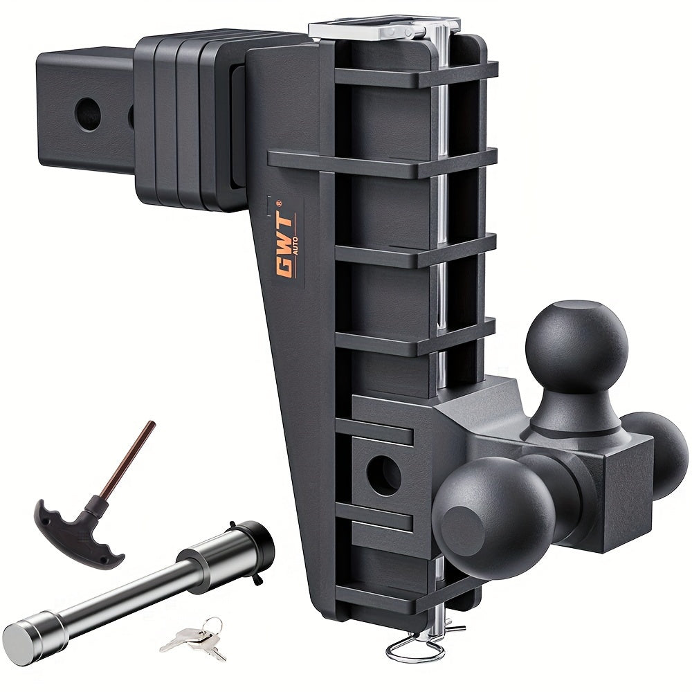 [8 Inch Drop Adjustable Hitch Receiver] Trailer Hitch 2.5 Inch Receiver 8 Inch Drop Adjustable Hitch Receiver Hitch