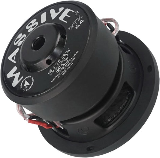 GTX64 – 6.5 Inch Car Audio Subwoofer, High Performance Subwoofer for Cars, Trucks, Jeeps - 6.5" Subwoofer 250 Watt RMS, 500W MAX Dual 4 Ohm, 1.5 Inch Voice Coil. Sold Individually