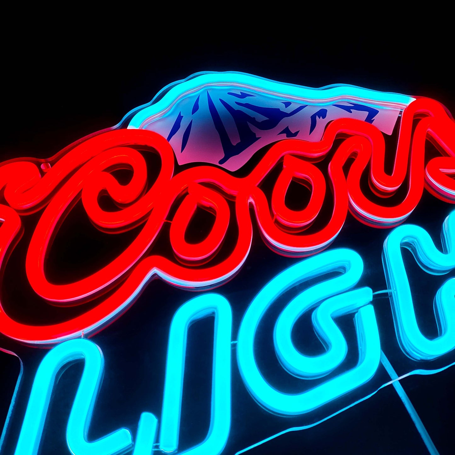 Mountain Chill Beer Neon Sign - LED Backlit Beer Bar Sign with Mountain Pattern Printing - Man Cave Decoration, Home Bar Sign, Unique Gift for Beer Lovers