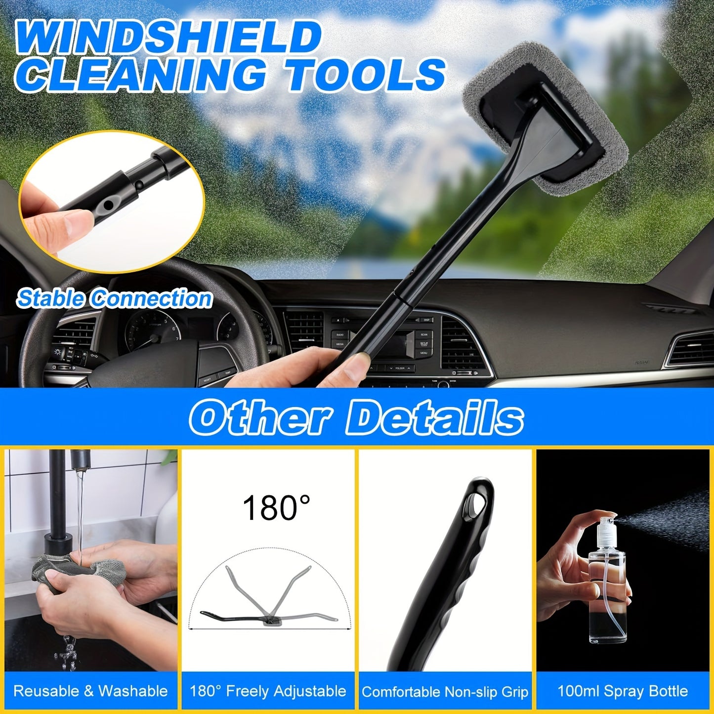 41pcs High Power Car Cleaning Kit: Complete Car Care Tools with Handheld Vacuum, Collapsible Bucket, Windshield Tool, Gel, Snow Shovel, Tire Brush, and More