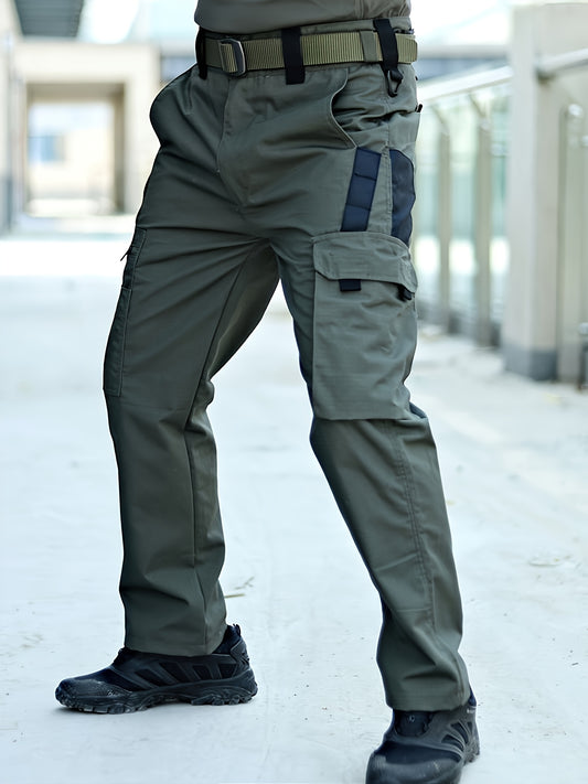 Men's Multi-Pocket Cargo Pants - Waterproof, Durable & Tear-Resistant for Outdoor Activities like Hiking, Camping, Hunting | All-Season Polyester Workwear