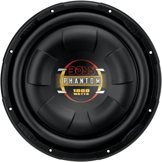 D12F Phantom Series 12 Inch Car Subwoofer - 1000 Watts Max, Single 4 Ohm Voice Coil, Sold Individually, Hook up to Amp