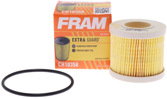 Extra Guard Oil Filter, CH10358, 10K Miles, Replacement Oil Filter Fits Select Vehicles