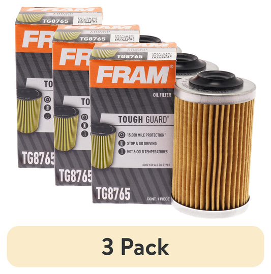 (3 Pack)  Tough Guard Oil Filter, TG8765, 15,000 Mile Replacement Filter Fits Select: 2015-2016 CHEVROLET COLORADO, 2010-2015 CHEVROLET CAMARO