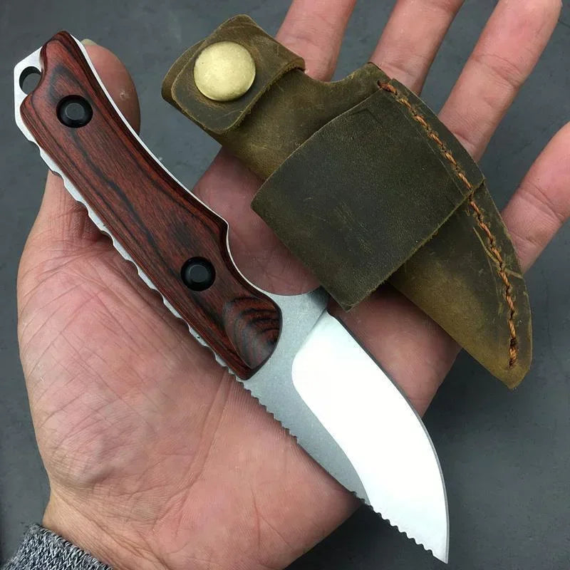 Fixed Blade Knife BM 15017 8Cr13Mov Blade Wood Handle Combat Military Tactical Hunting Camping Self-defense EDC Outdoor Tools
