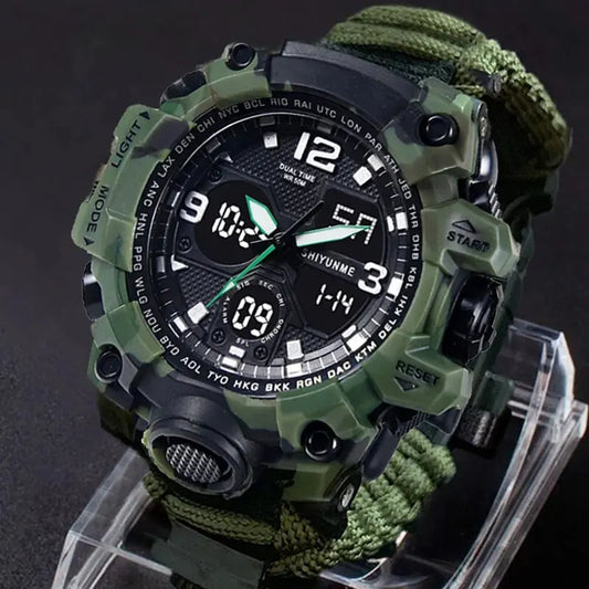 G Style Military Sport Watch Men Waterproof LED Digital Watch Outdoor Camping Compass Thermometer Quartz Wristwatch