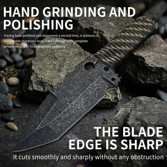 Outdoor multi-functional sharp knives camping mountaineering defense tactical equipment high hardness straight knife