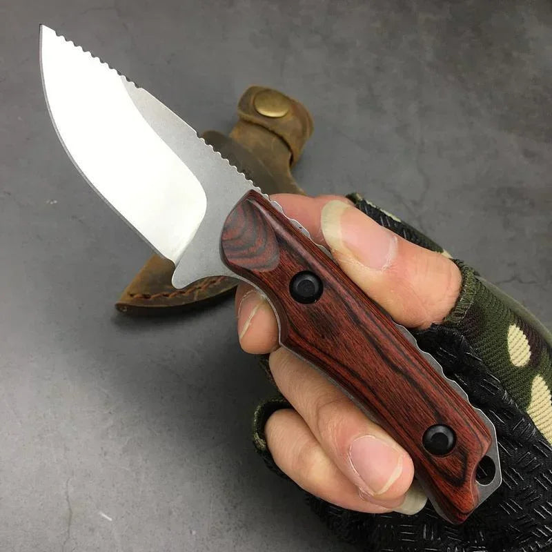 Fixed Blade Knife BM 15017 8Cr13Mov Blade Wood Handle Combat Military Tactical Hunting Camping Self-defense EDC Outdoor Tools