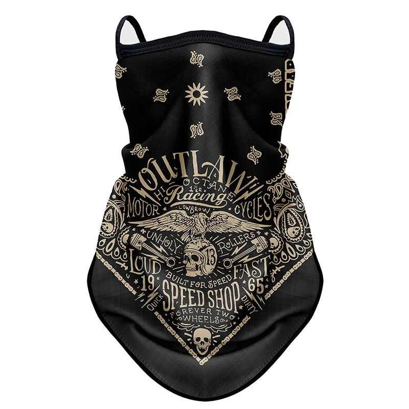 Retro Moto Cycling Sunscreen Mask Motorcycle Headscarf Summer Anti-UV Outdoor Neck Head Cover Riding Face Shield Sport Headwrap