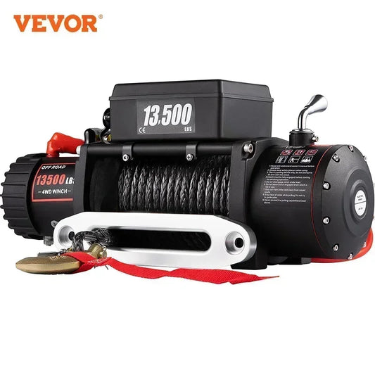 VEVOR  13500LBS Electric Winch 12v 27M/92FT Synthetic Rope  Lifting Treuils Hoist for 4X4 Car Trailer ATV Truck Off Road Boat