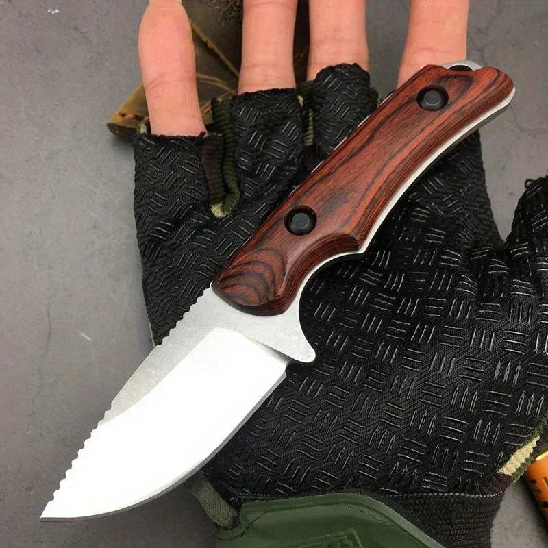 Fixed Blade Knife BM 15017 8Cr13Mov Blade Wood Handle Combat Military Tactical Hunting Camping Self-defense EDC Outdoor Tools