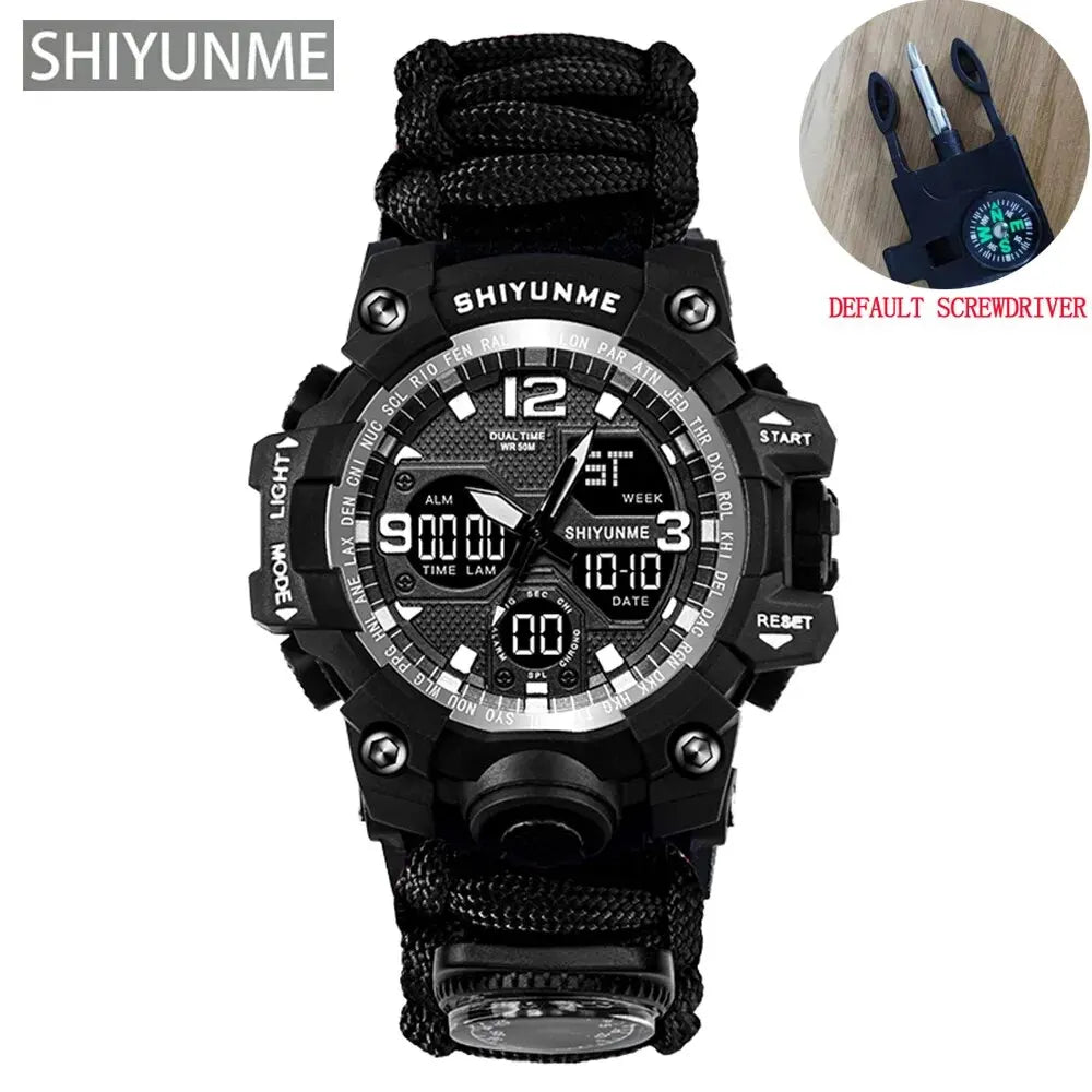 G Style Military Sport Watch Men Waterproof LED Digital Watch Outdoor Camping Compass Thermometer Quartz Wristwatch