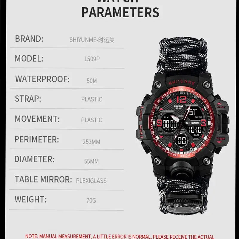 G Style Military Sport Watch Men Waterproof LED Digital Watch Outdoor Camping Compass Thermometer Quartz Wristwatch