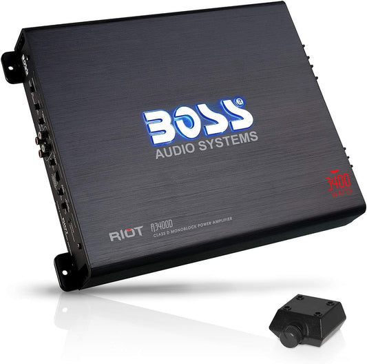 R3400D Class D Car Amplifier - 3400 High Output, 1 Ohm Stable, Digital, Monoblock, Mosfet Power Supply, Great for Subwoofers