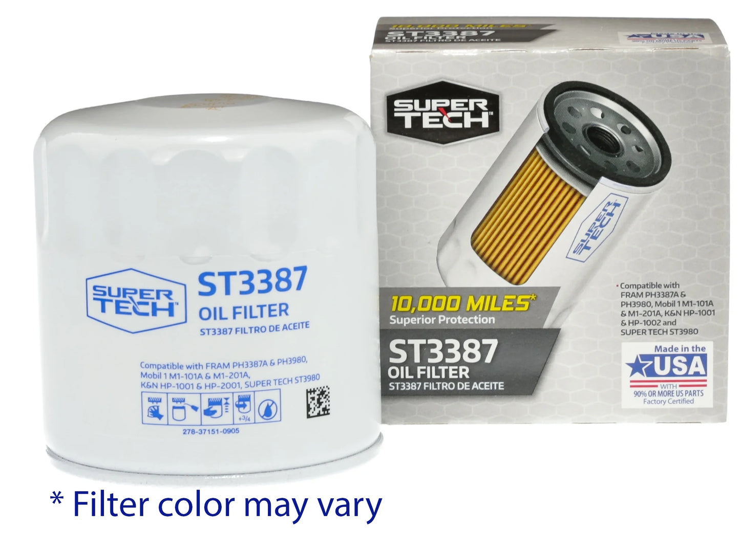 (3 Pack)  ST3387 10K Mile Spin-On Motor Oil Filter Fits GM and Isuzu Fits Select: 1988-2000 CHEVROLET GMT-400, 1995-2000 CHEVROLET TAHOE