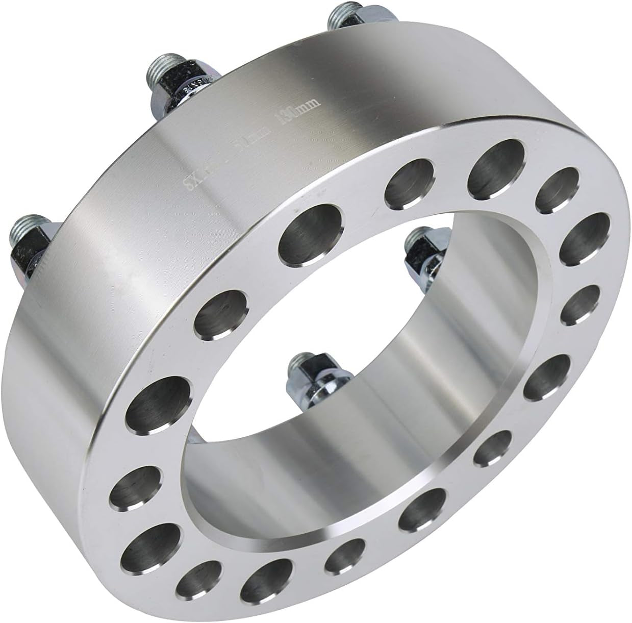 Wheel Spacer Set of 4-8X6.5 Bolt Pattern - 8X165.1Mm Lug Centric 130Mm Bore - 9/16-18 Studs 2 Inches Thick - Compatible with Dodge and Ford Trucks - 1994-2011 Ram 2500, Ram 3500, 88-98 F-250, F-350