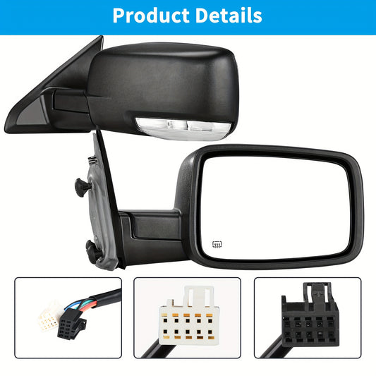 Right Passenger Side Mirror for Ram 1500 2009-2016 for Ram 2500 3500 4500 5500 2010-2016 Door Mirror Power Adjustable Heated Led Turn Signal Puddle Light
