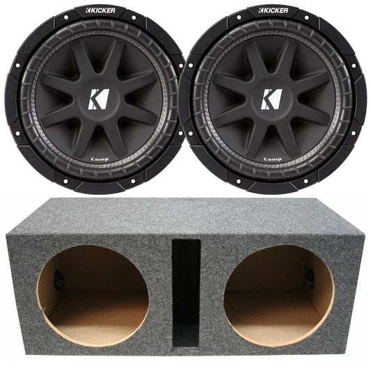 43C104 10" Comp 150W Car Subwoofer with Vented Enclosure, 24" X 18" X 12", MDF