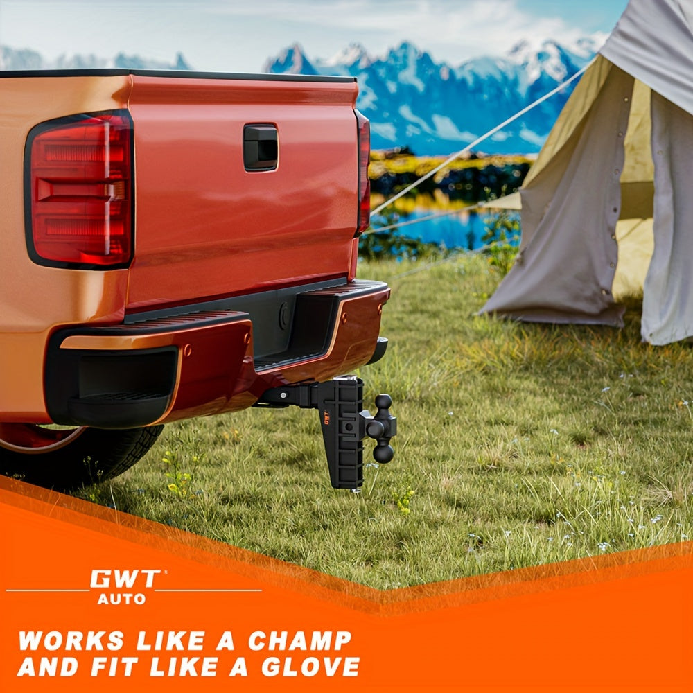 [8 Inch Drop Adjustable Hitch Receiver] Trailer Hitch 2.5 Inch Receiver 8 Inch Drop Adjustable Hitch Receiver Hitch