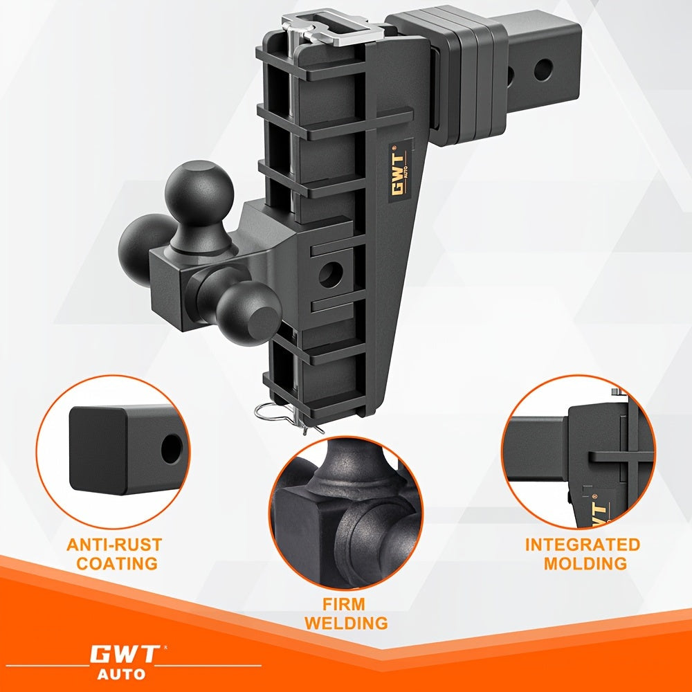 [8 Inch Drop Adjustable Hitch Receiver] Trailer Hitch 2.5 Inch Receiver 8 Inch Drop Adjustable Hitch Receiver Hitch