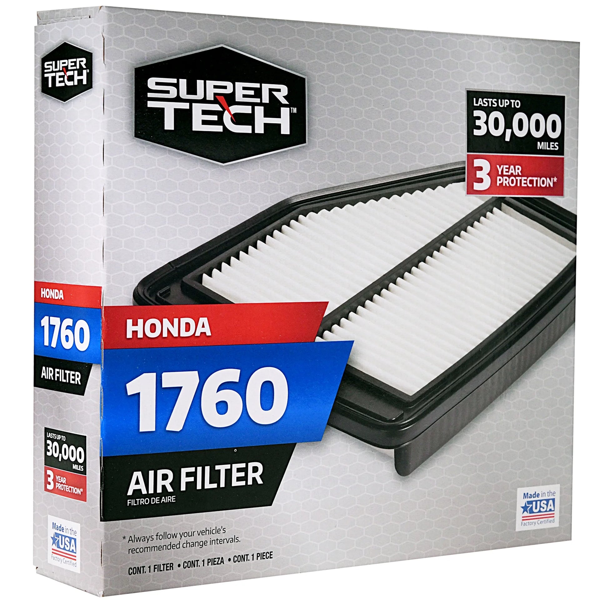 1760 Engine Air Filter, Replacement Filter for Honda Fits Select: 2012-2015 HONDA CIVIC, 2013-2015 ACURA ILX