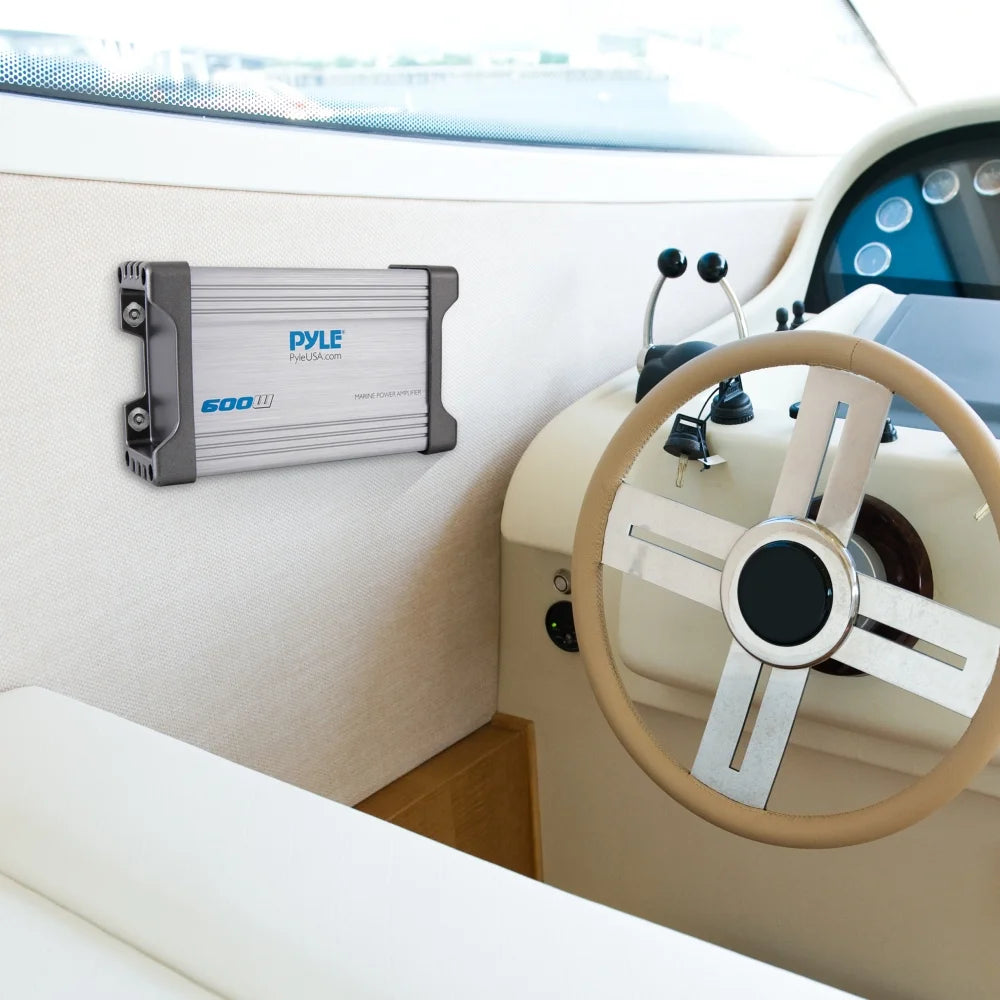 PLMRMP2A Waterproof 600 W 2 Channel Marine Power Audio Amplifier for Boats