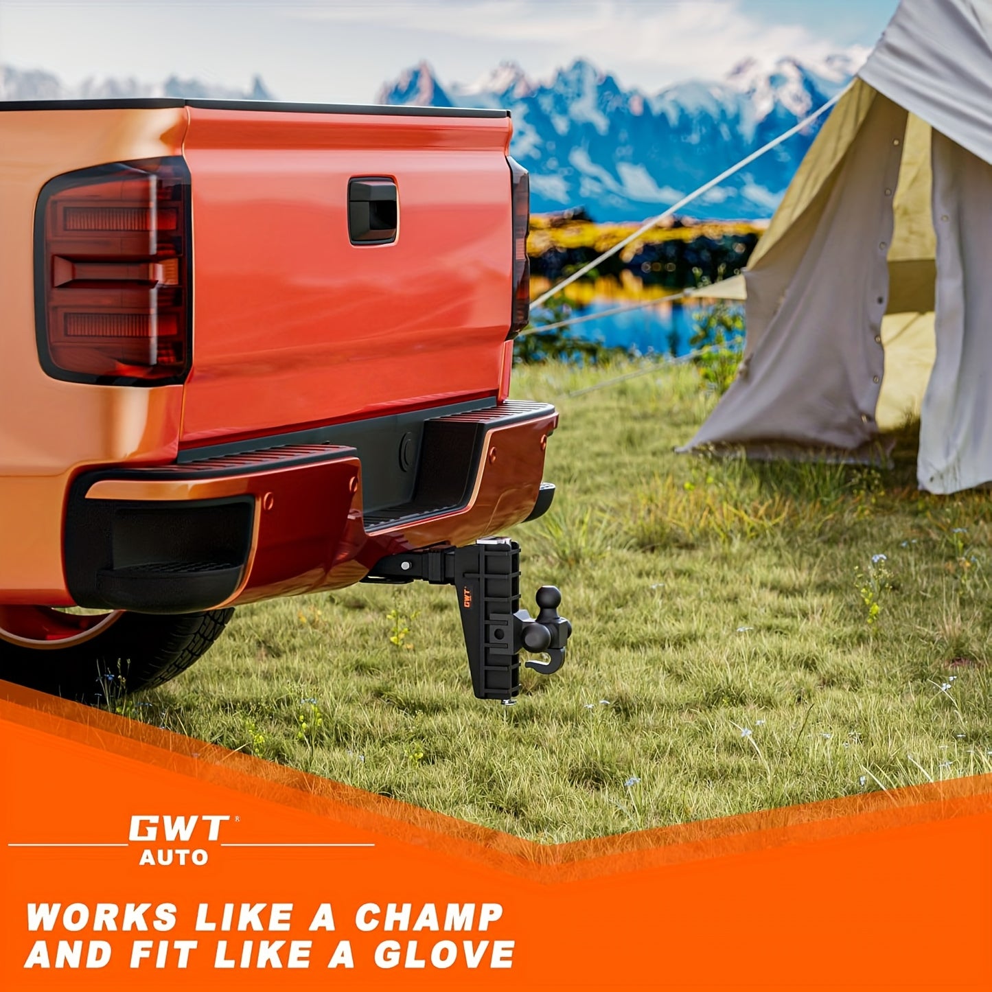 Heavy-Duty Adjustable Trailer Hitch with Hook - 2.5" Receiver, 8" Drop, 18500 LBS Capacity, Tri-Ball Design (1-7/8" to 2-5/16") for Smoother Towing, Easy Installation, Durable Iron Construction, Corrosion-Resistant Finish, Ve